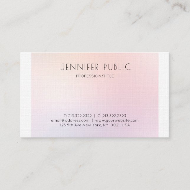 Modern Professional Minimalist Plain Elegant Luxe Business Card (Front)