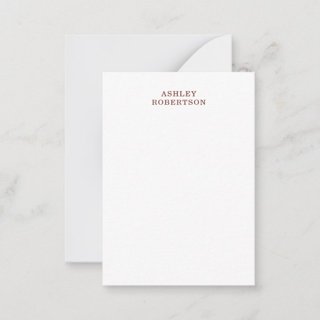 Modern Professional Minimalist Plain Own Name Card (Front)