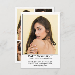 Modern Professional Model Actor Photo comp Card