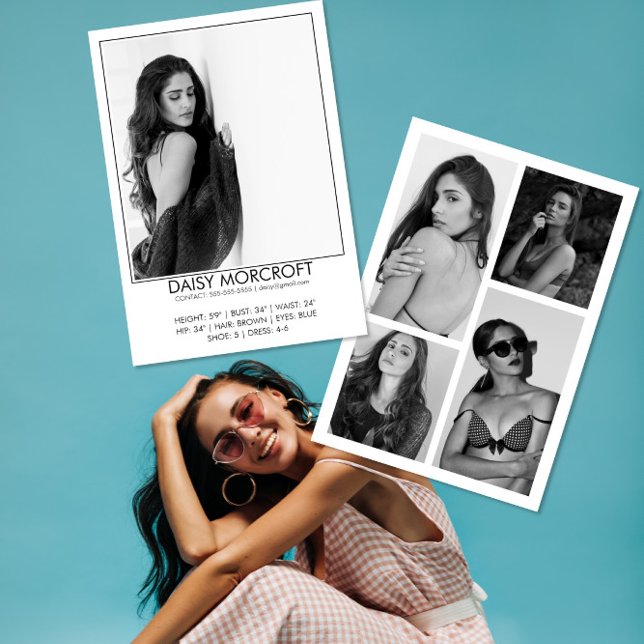 Modern Professional Model Actor Photo comp Card (Creator Uploaded)