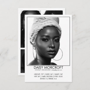 Modern Professional Model Actor Photo comp Card
