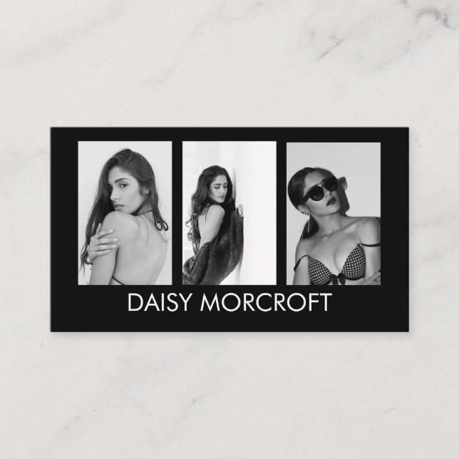 Modern Professional Model Actor Photo comp Card (Front)