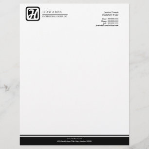 Modern Professional Monogram Grey Black Letterhead