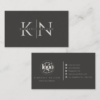 Modern Professional Monogram Minimalist Business Card
