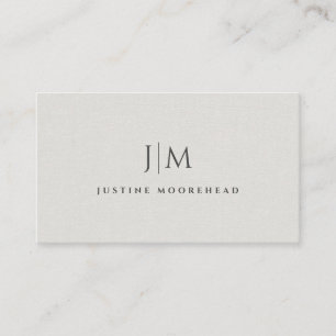 Modern Professional Monogram Minimalist Gray  Business Card