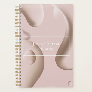 Modern Professional Nail Artist Pink Business Planner