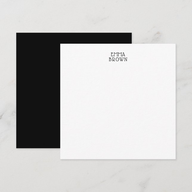 Modern Professional Name Black White Personalized Card (Front/Back)