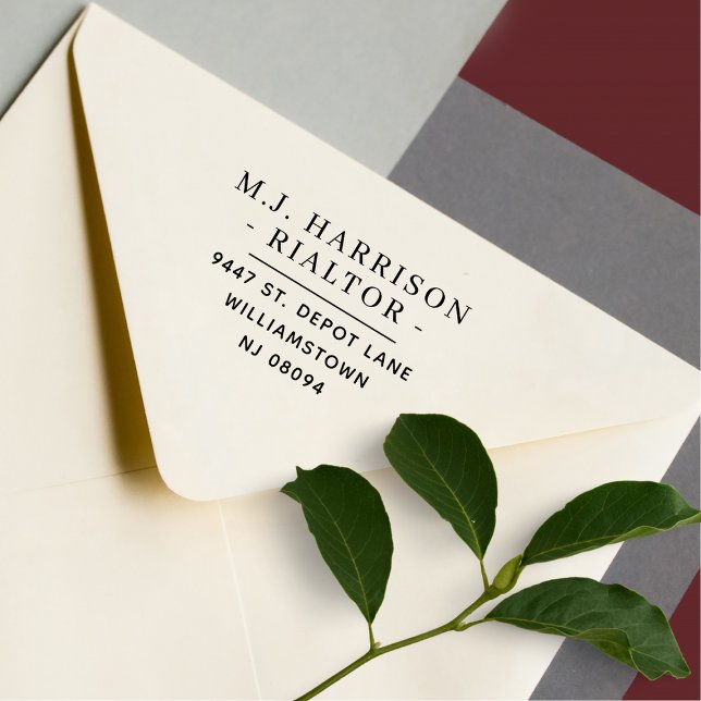 Modern Professional Name Job Return Address Self-inking Stamp (Creator Uploaded)