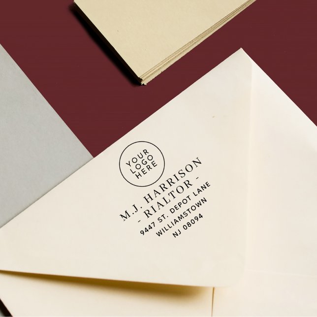 Modern Professional Name Logo Return Address Self-inking Stamp (Creator Uploaded)