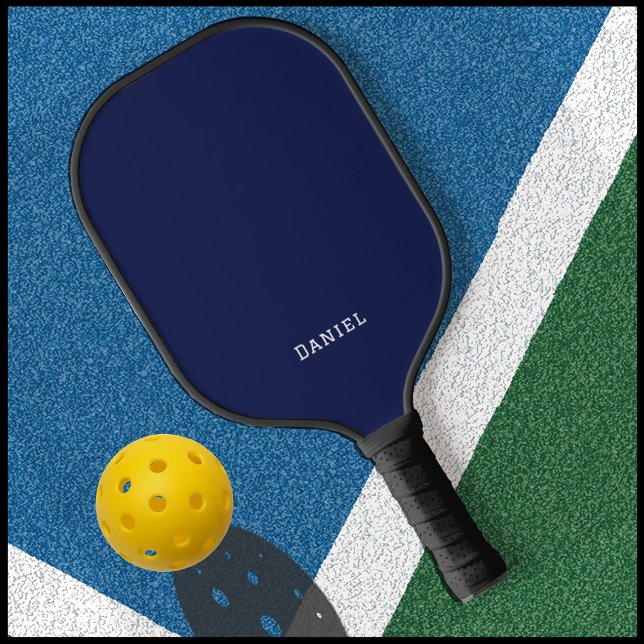 Modern Professional Navy Blue Monogram Pickleball Paddle (Creator Uploaded)
