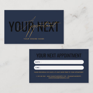 Modern professional navy blue your next appointment card