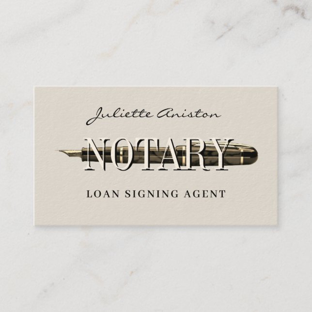Modern professional notary public Business Card (Front)