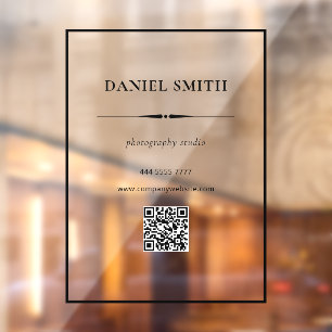 Modern Professional Office Black Frame with QRcode Window Cling