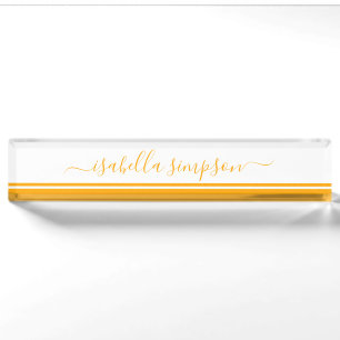 Modern Professional Orange Nameplate