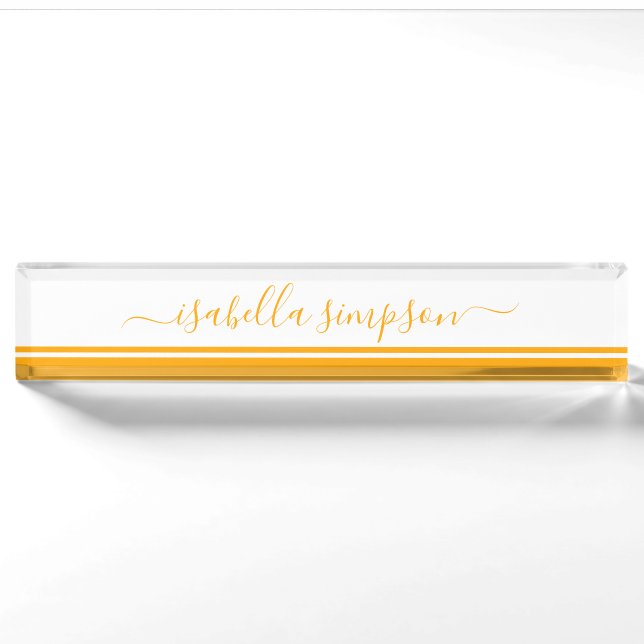 Modern Professional Orange Nameplate (Front)