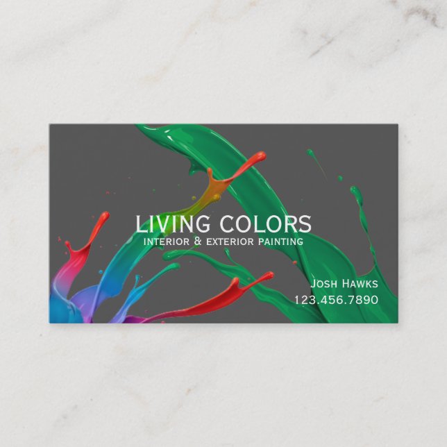 Modern Professional Painting Company Business Card (Front)