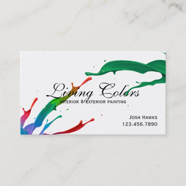 Modern Professional Painting Company Business Card (Front)