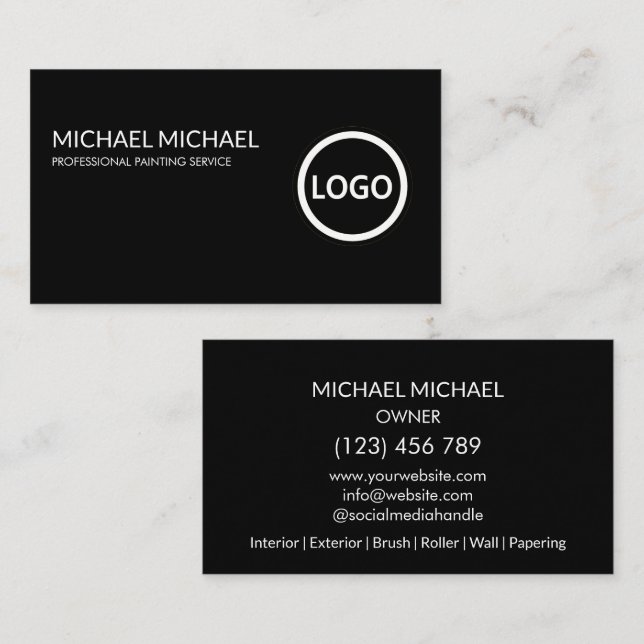 Modern Professional Painting Service Decoration Business Card (Front/Back)