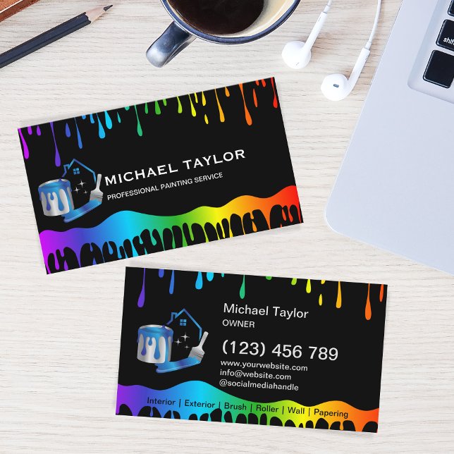 Modern Professional Painting Service Decoration Business Card (Creator Uploaded)