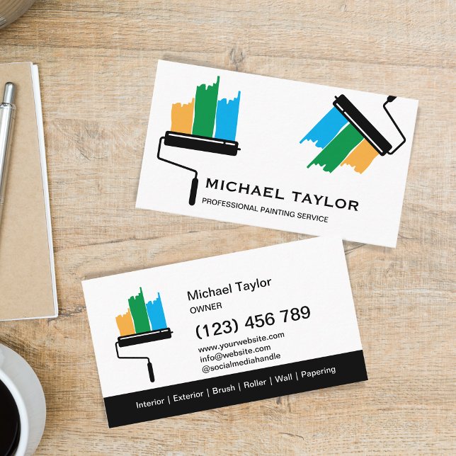 Modern Professional Painting Service Decoration Business Card (Creator Uploaded)