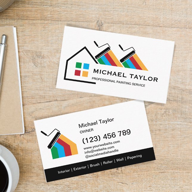 Modern Professional Painting Service Decoration Business Card (Creator Uploaded)