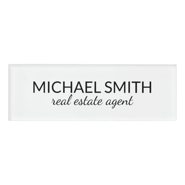 Modern Professional Personalized Name Tag (Front)