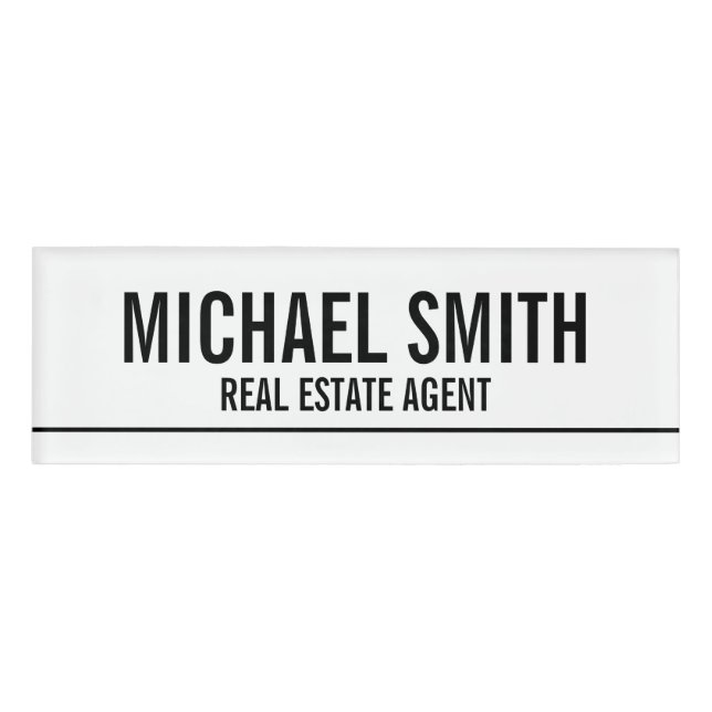 Modern Professional Personalized Name Tag (Front)