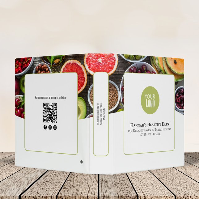 Modern Professional Photo and Logo  Binder (Add your photo and logo to this three-ring binder. )