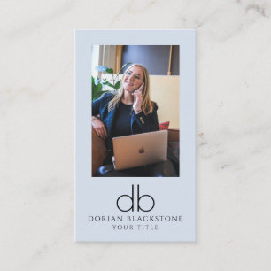 Modern Professional Photo Monogram Business Card