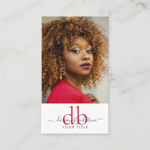 Modern Professional Photo Monogram Business Card