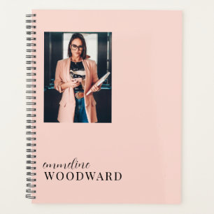 Modern Professional Photo Peach Pink Personalized Planner
