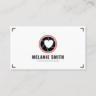 Modern professional photographer shutter logo business card