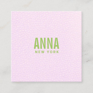 Modern Professional  Pink and Green Leather  Square Business Card