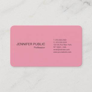 Modern Professional Pink Chic Plain Silk De Luxe Business Card