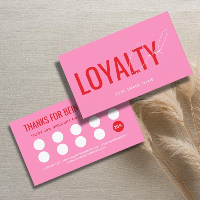 Modern professional pink customer loyalty card (Creator Uploaded)