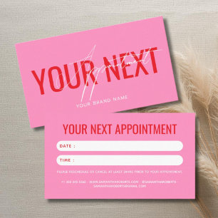 Modern professional pink your next appointment card
