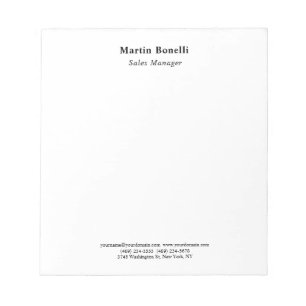 Modern Professional Plain Black & White Classical Notepad