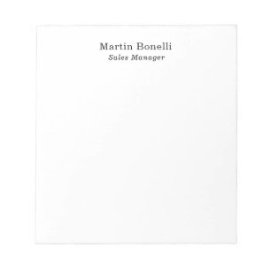 Modern Professional Plain Black & White Classical Notepad