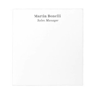 Modern Professional Plain Black & White Classical Notepad