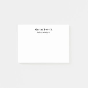 Modern Professional Plain Black & White Classical Post-it Notes