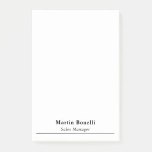 Modern Professional Plain Black & White Classical Post-it Notes