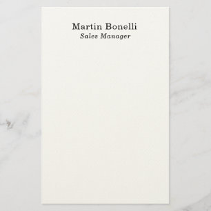 Modern Professional Plain Black & White Classical Stationery