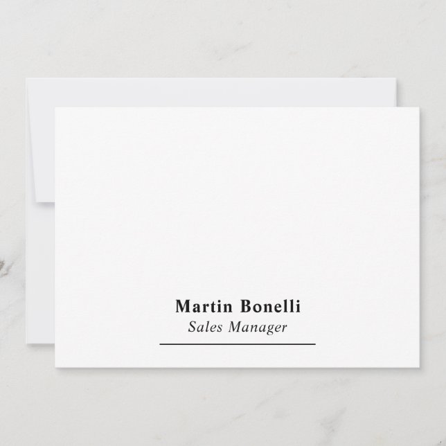 Modern Professional Plain Black & White Name Title (Front)
