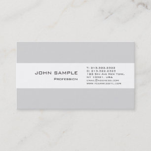 Modern Professional Plain Simple Elegant Grey Business Card
