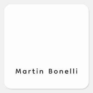 Modern Professional PlainCustom Own Name Square Sticker