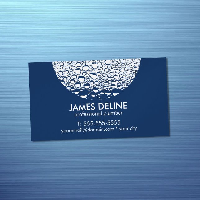 Modern Professional Plumber Magnetic Business Card (Creator Uploaded)