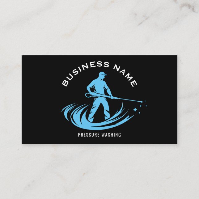 Modern Professional Pressure Washing Power  Roof Business Card (Front)