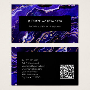 Modern Professional Purple Black Geode QR Code