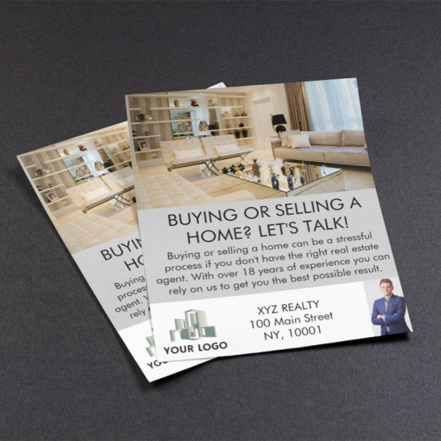 Modern Professional Real Estate Agent Custom Flyer (real estate marketing flyer)
