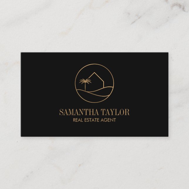 Modern Professional Real Estate Beach House Busine Business Card (Front)